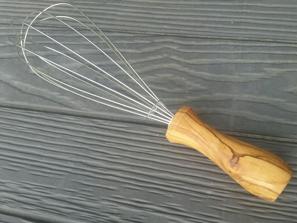 Schneebesen 25 cm – Edelstahl mit Olivenholzgriff – stilvoll & ergonomisch