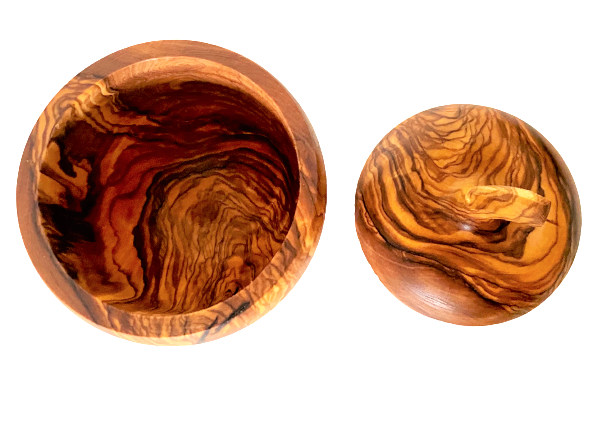 Apfel-Dose aus Holz – dekorativ &amp; vielseitig – ca. Ø9 cm – Salzschippchen