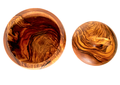 Apfel-Dose aus Holz – dekorativ &amp; vielseitig – ca. Ø9 cm – Salzschippchen