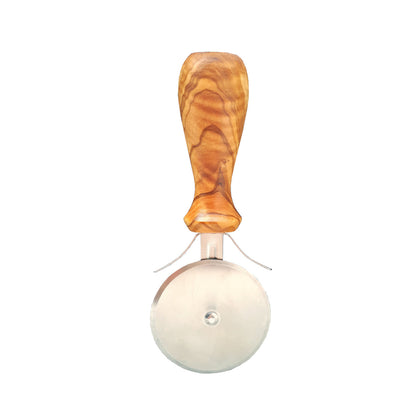 Pizzaschneider mit Olivenholzgriff – hochwertig &amp; handlich – ca. 16,5 cm Gesamtlänge