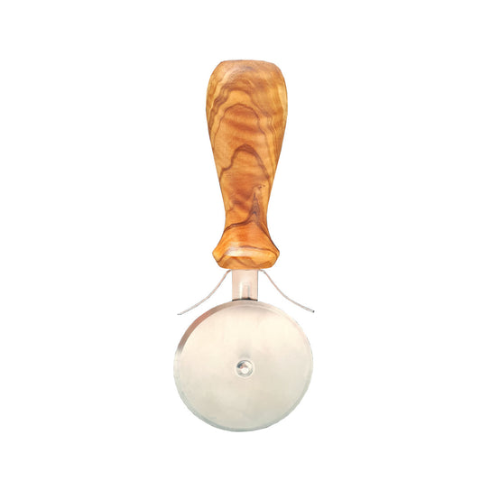 Pizzaschneider mit Olivenholzgriff – hochwertig &amp; handlich – ca. 16,5 cm Gesamtlänge