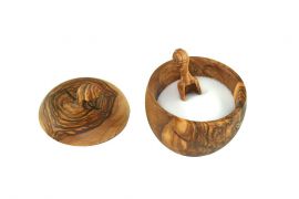 Apfel-Dose aus Holz – dekorativ &amp; vielseitig – ca. Ø9 cm – Salzschippchen