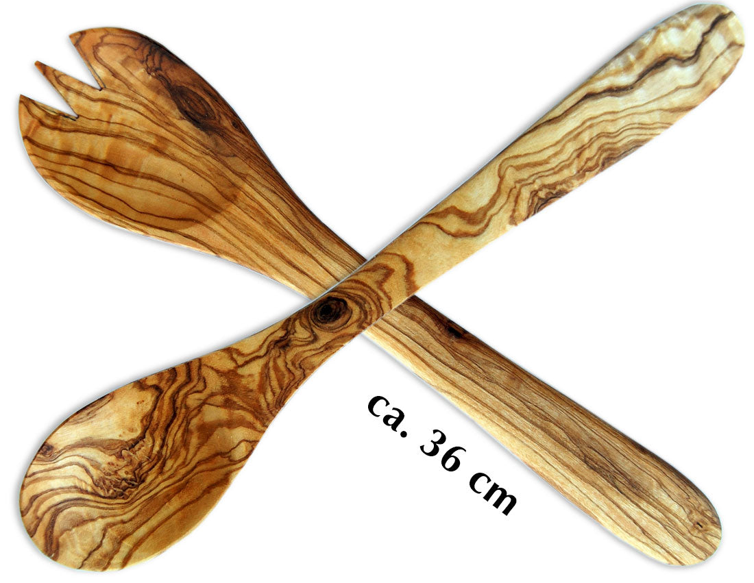 Salatbesteck KLEIN 21 cm aus Olivenholz