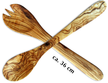 Salatbesteck KLEIN 21 cm aus Olivenholz