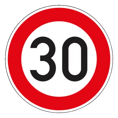 Verkehrszeichen 274-30 | Zulässige Höchstgeschwindigkeit 30 km/h