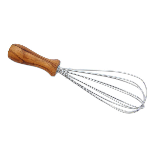 Schneebesen 25 cm – Edelstahl mit Olivenholzgriff – stilvoll &amp; ergonomisch
